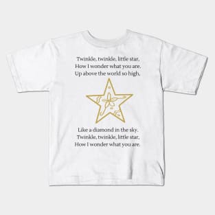 Twinkle twinkle little star nursery rhyme Kids T-Shirt